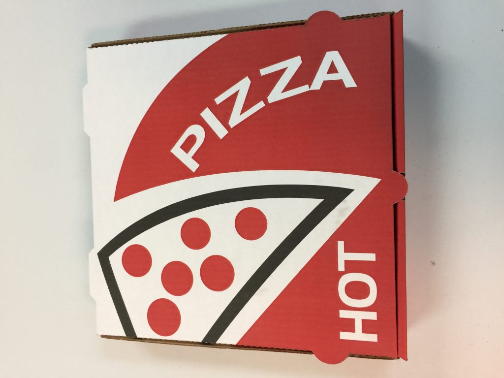 (White on Brown) Generic Print Box 14X14 (50/Bundle) Piqua Pizza Supply