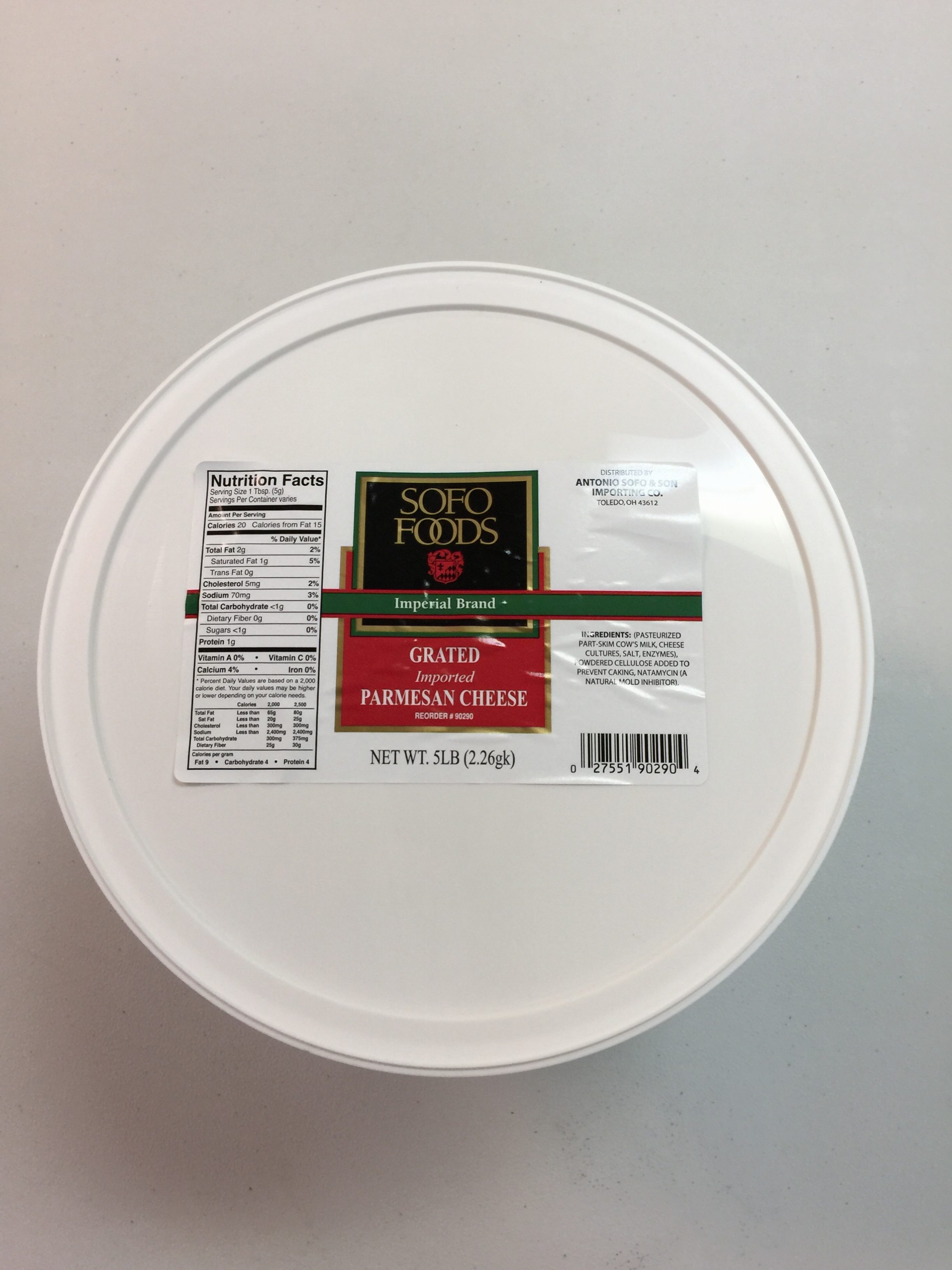 Grated Parmesan (4/5# Tub) - Piqua Pizza Supply